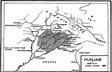 Image 16The expanding Sikh Empire in 1809. The Cis-Sutlej states are visible south of the Sutlej River (from Sikh Empire)