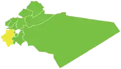 Map of Qatana District within Rif Dimashq Governorate