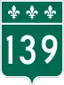 Route 139 marker