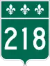 Route 218 marker