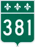 Route 381 marker