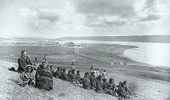 Mission Lake and Fort Qu'Appelle Indian Industrial School, May 1885