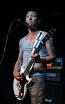 Yeomans performing with Regurgitator in Sydney on 31 December 2012