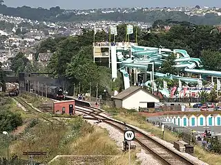 Close to Goodrington Sands railway station for the Dartmouth Steam Railway