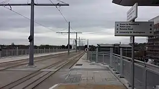 The viaduct and ring road bridge seen from the tram stop