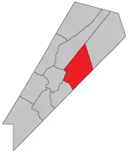 Location within Queens County, New Brunswick.