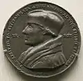 Renaissance medal of Desiderius Erasmus, by Quentin Massijs, Holland, 16th century AD