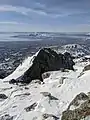 View of the Question Mark wall in the winter