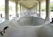 A skate park under the Little Västerbron