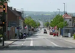 Looking down Rønde's main street