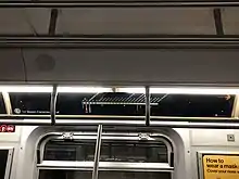 Station indicator on a Canarsie line L train