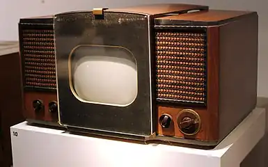 Image 4RCA 630-TS, the first mass-produced television set, which sold in 1946–1947 (from History of television)