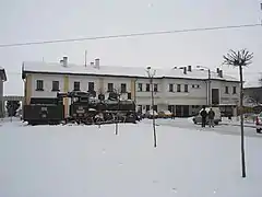 Salonta - Train monument and the railway station