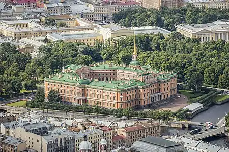 Image 8Saint Michael's CastlePhotograph credit: Andrew ShivaSaint Michael's Castle is a former royal residence in the historic centre of Saint Petersburg, Russia. It was built for Emperor Paul I between 1797 and 1801, and named after Saint Michael, the patron saint of the royal family. Constructed like a castle around a small octagonal courtyard, the four facades were built in different architectural styles, including French Classicism, Italian Renaissance and Gothic. The emperor was assassinated in the castle forty days after taking up residence. After his death, the imperial family returned to the Winter Palace and the building was transferred to the Russian Army's Main Engineering School. In 1990, it became a branch of the Russian Museum, and now houses its portrait gallery.More selected pictures