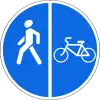 Segregated pedestrian and cycle path