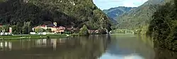 Radeče with the iron bridge across the Sava