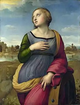 Saint Catherine of Alexandria, 1507, possibly echoes the pose of Leonardo's Leda