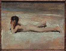 Image 9A Nude Boy on a Beach (1878) by John Singer Sargent (from Nude (art))