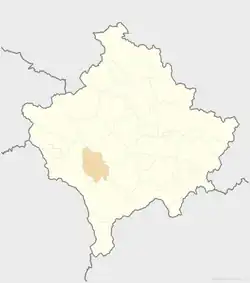 Rahovec is located in Kosovo