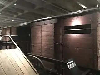 (Exterior) A2 railcar owned by Duetsche Reichbahn and donated by the Chief Commission for the Prosecution of Crimes against the Polish Nation in 1991.