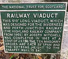 Information  plaque about the Killiecrankie viaduct