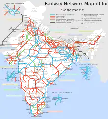 Indian rail network in 2006