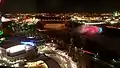 Bridge and falls at night