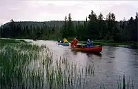 Canoe campers on a trip in the BWCAW