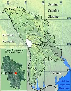 Ciorești is located in Nisporeni