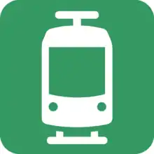 The logo for the city-centre tram network