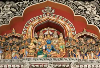 Murral of Rama Pattabishekam in the Darbar hall.