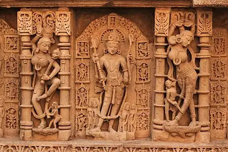 Four-armed Parashurama in the centre