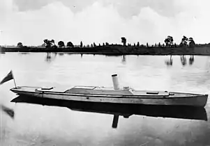 The torpedo boat Maelstrom at the John I. Thornycroft & Company yard in Chiswick, 1873