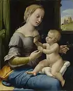 Madonna of the Pinks, Raphael, probably before 1507