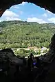 View of the valley from inside the cave