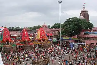 Rath Yatra celebration a major festival in Puri.