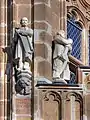 Stübben memorialized in the architectural sculpture of the restored tower of the Cologne City Hall