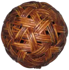 A rattan ball of Sepak takraw