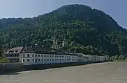 View to the town with former monastery and churchtower