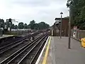 Reversing siding to the west of the station, with Piccadilly line train awaiting departure