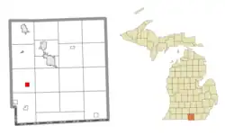 Location within Hillsdale County