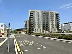 Apartment blocks by the railway station