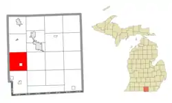 Location within Hillsdale County