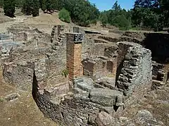 Rear view of a caldarium (hot room), East Baths