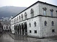 The Rector's Palace and behind it the Sponza Palace in Dubrovnik