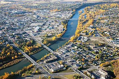 Red Deer, the third most populous city in the corridor, is located halfway between Calgary and Edmonton.