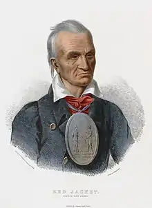 Portrait of Red Jacket, who spoke at Julien Hall, 1829