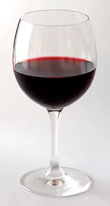 Glass of red wine