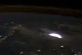 A red sprite as seen from the ISS