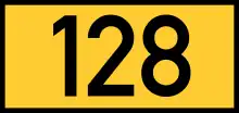 Shield for former Reichsstraße 128 in former East Prussia, abbreviated as R 128